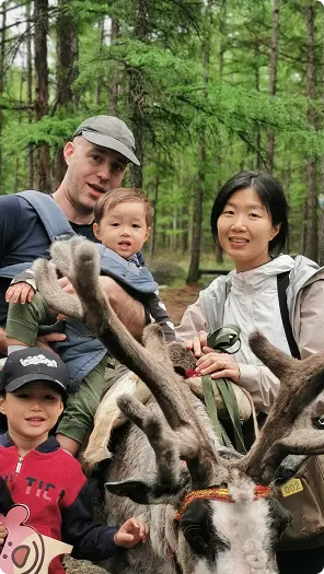 Dragon Roads founders with their family in Inner Mongolia